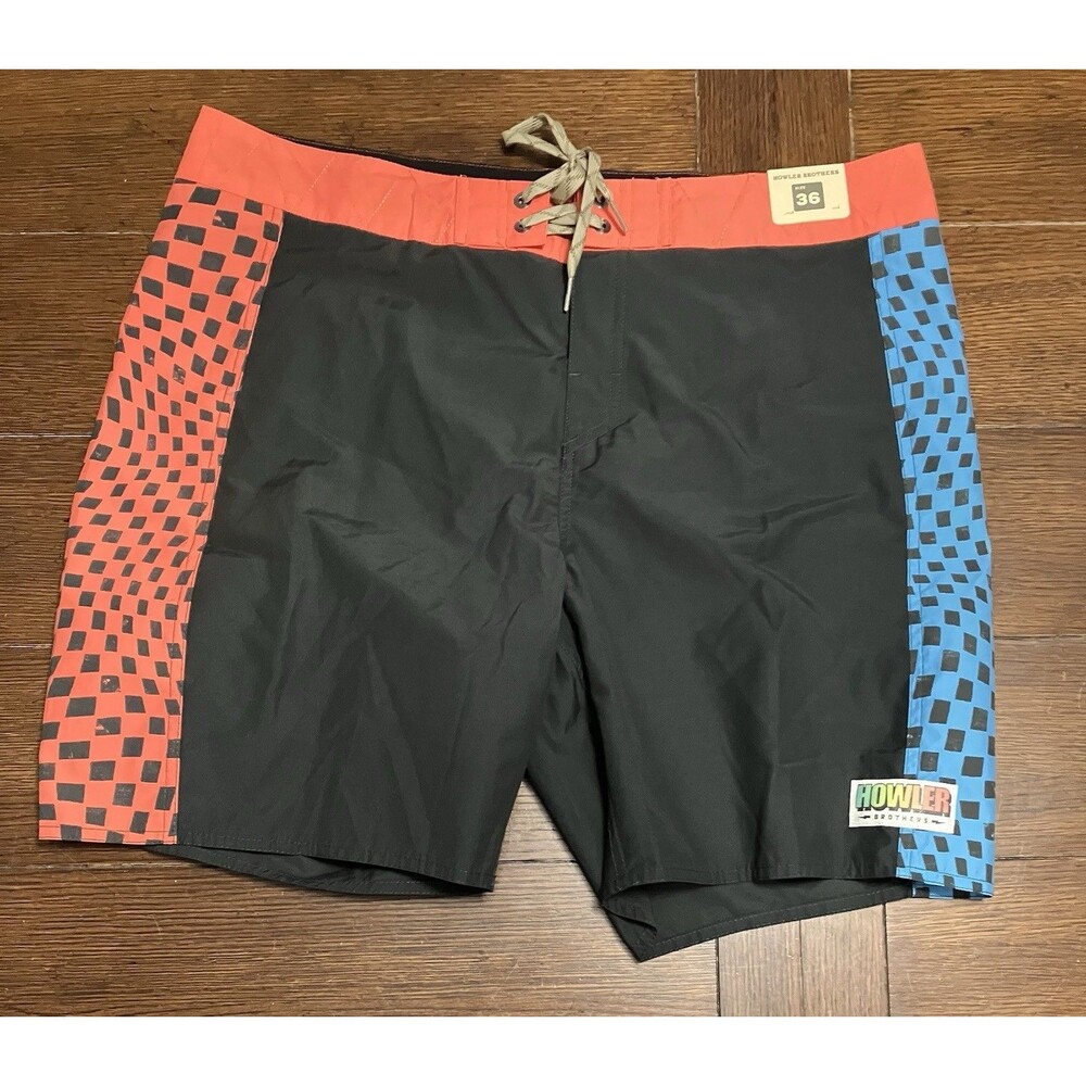 Howler Brothers Men’s Size 36 Ensueno Boardshorts Warped Checkers NWT